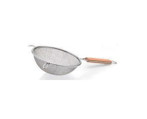 Rozsdamentes acél szűrő fa nyéllel 22 cm