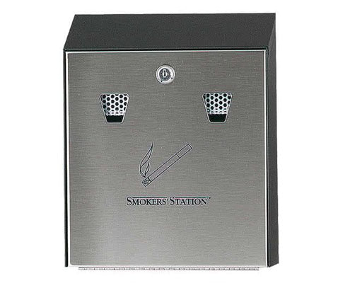 Rubbermaid kültéri fali cigaretta csikkgyűjtő, fekete-ezüst