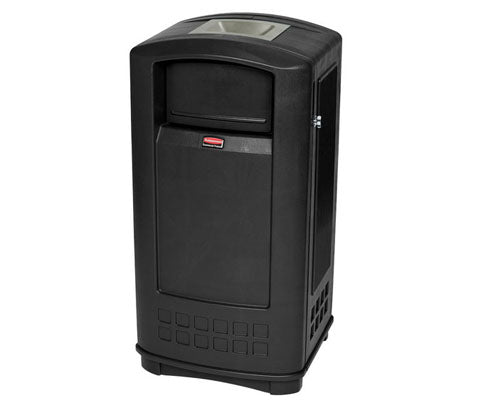 Rubbermaid kültéri szemetes hamutartóval fekete 132,5 l