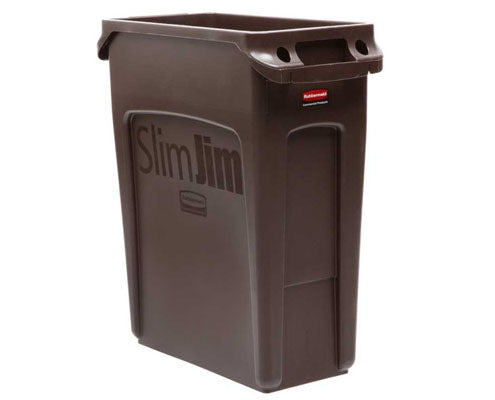 Rubbermaid Slim Jim keskeny szemetes kuka barna 60 l