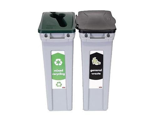 Rubbermaid Slim Jim szelektív szemetes kuka - szelektív hulladékgyűjtő kezdő készlet 2 darabos Fő kép