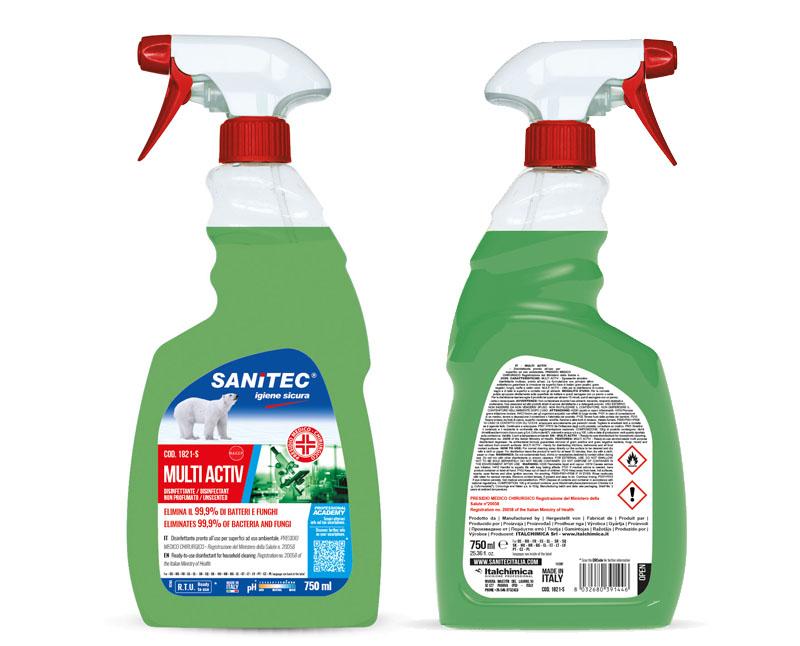 SANITEC MULTI ACTIV alkoholos felületfertőtlenítő és tisztítószer 750ml Fő kép