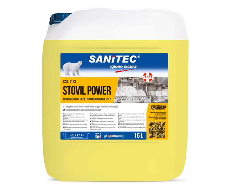 Sanitec Stovil Power folyékony gépi mosogatószer közepesen kemény vízhez 15 l