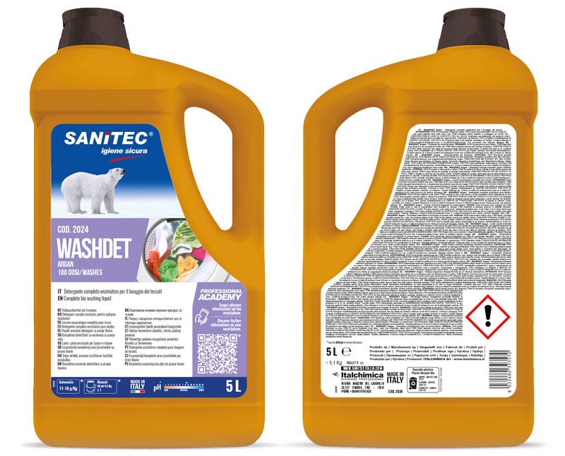 Sanitec Washdet folyékony mosószer kézi és gépi mosáshoz – Argán - 5 l/100 mosás