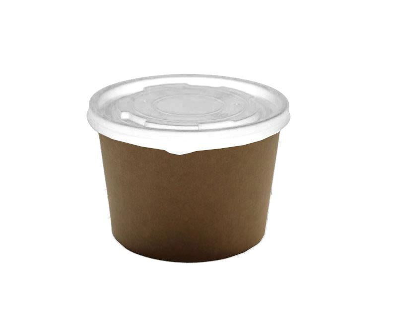 Soup To Go "KING mini" 240 ml-es papírpohár 8 oz kraft full set + CPLA tető Fő kép
