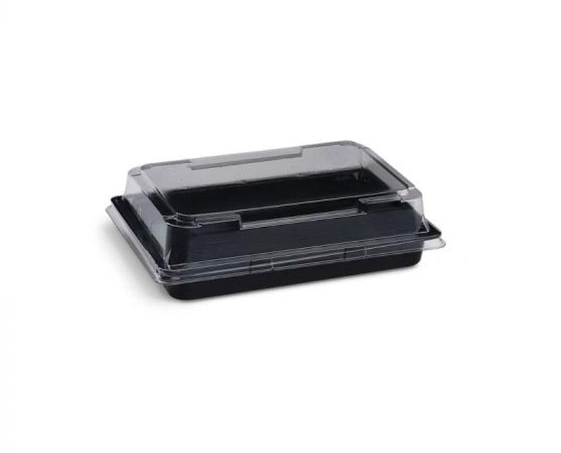 Sushi tálca (sushi doboz) fekete 163 x 113 x 17 mm + tető "S" Fő kép