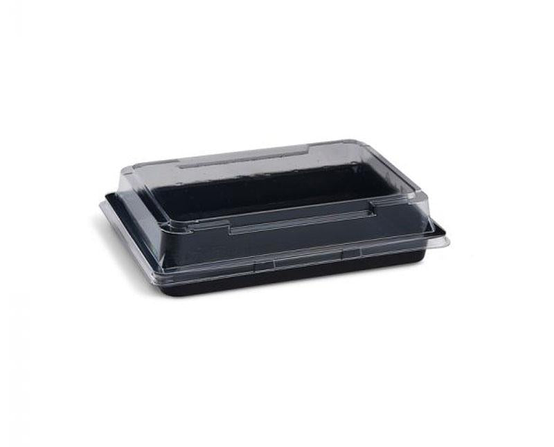 Sushi tálca (sushi doboz) fekete 185 x 127 x 20 mm + tető "M" Fő kép