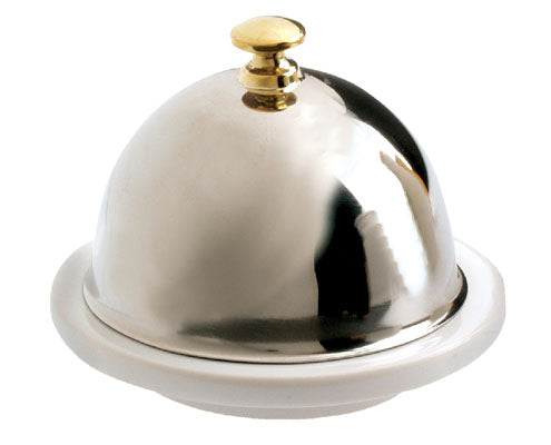 Sütő-porcelán vajtartó tálka 7 cl rozsdamentes acél fedővel Fő kép