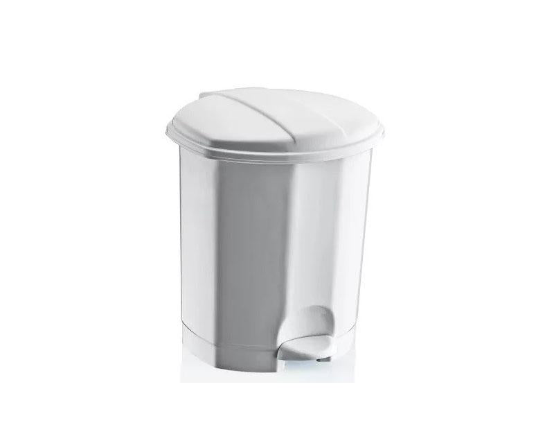 Szemetes kuka pedálos, fehér, műanyag 30 l