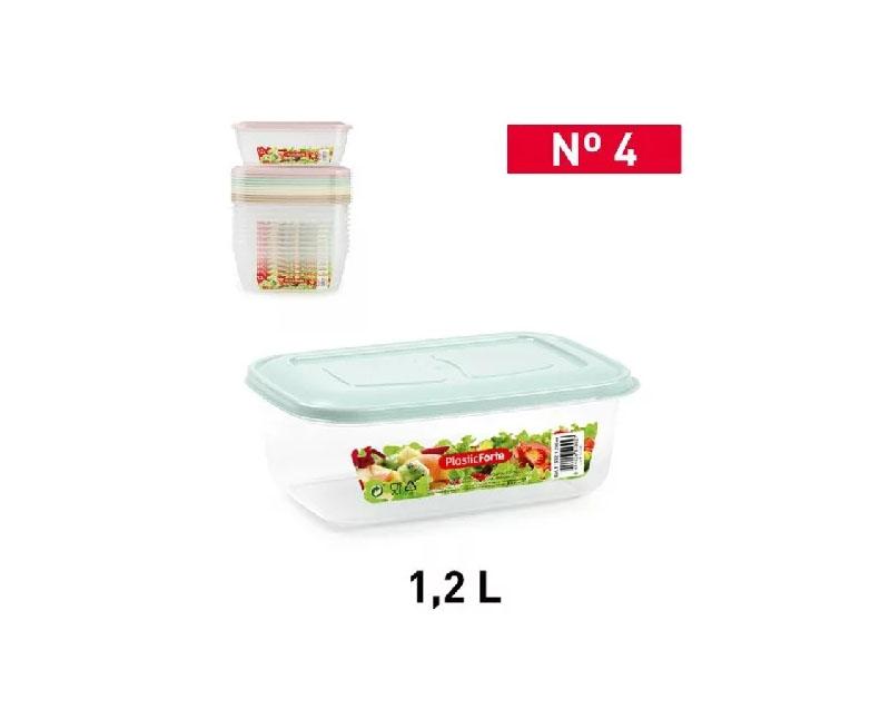 Szögletes műanyag ételtároló doboz 1,2 l Fő kép