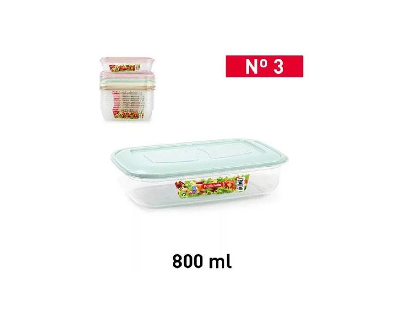Szögletes műanyag ételtároló doboz 800 ml Fő kép