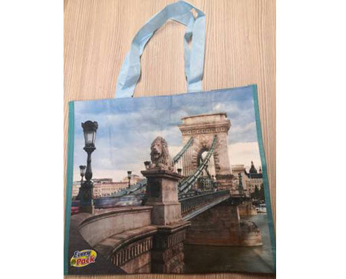 Szőtt PP táska Lánchíd mintás 43 x 19 x 38 cm Fő kép
