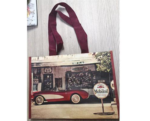 Szőtt PP táska retro autó mintás 35 x 10 x 25 cm Fő kép