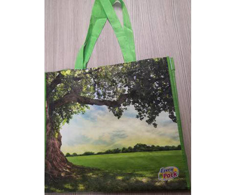 Szőtt PP táska tavaszi mező mintás 43 x 19 x 38 cm