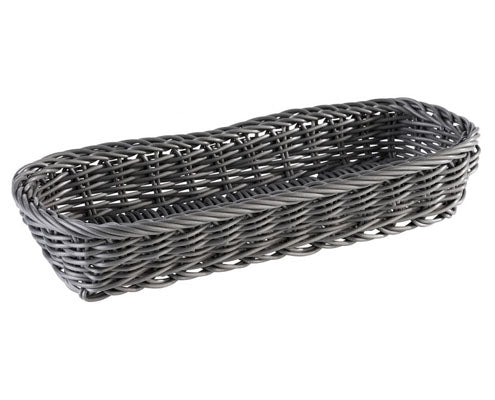 Szürke műrattan evőeszköztartó 27 x 10 cm Fő kép