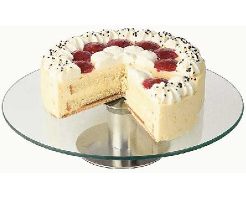 Tortaállvány, forgatható, 30 x 7 cm, üveg-rozsdamentes acél Fő kép