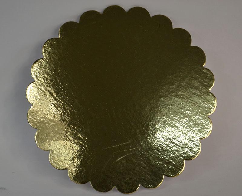 Tortapapír tálca kerek fodros szélű arany színű 20 cm-es Fő kép