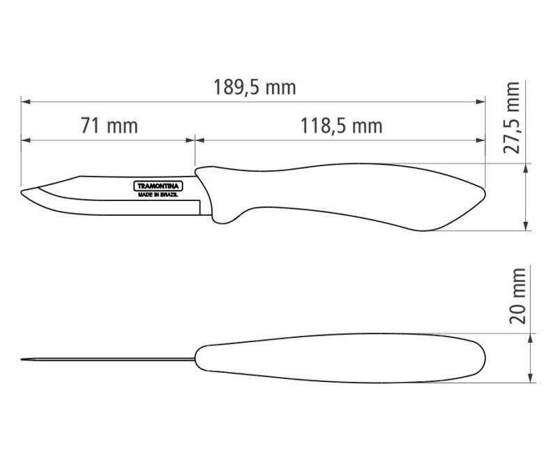 Tramontina Affilata hámozókés 8 cm fekete nyéllel Másodlagos kép