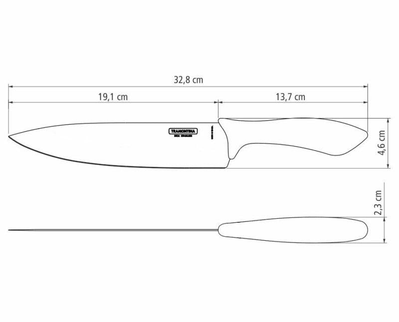 Tramontina Affilata szakácskés 20 cm fekete nyéllel