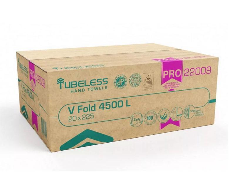 Tubeless V hajtogatott kéztörlő - 2 rétegű - cellulóz - 22 x 21 cm - fehér Fő kép