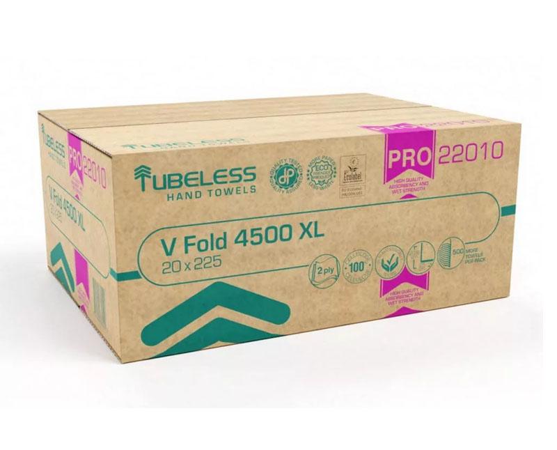 Tubeless V hajtogatott kéztörlő - 2 rétegű - cellulóz - 25 x 21 cm - fehér Fő kép