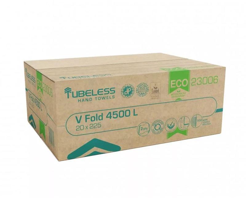 Tubeless V hajtogatott kéztörlő - 2 rétegű - recy - 22 x 21 cm - fehér Fő kép