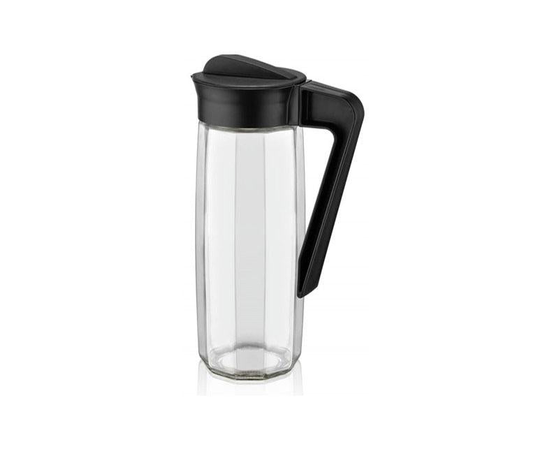 Üveg kancsó 1,6 l, műanyag betéttel, fekete/áttetsző Fő kép