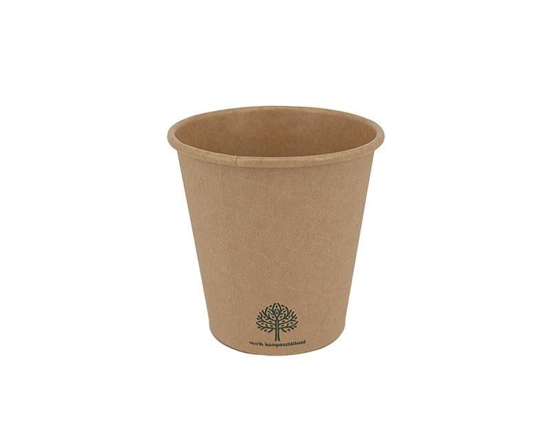 Vízbázisú kraft papírpohár 1,8 dl, 6oz, 100% komposztálható Fő kép