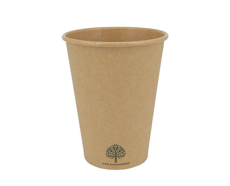 Vízbázisú kraft papírpohár 3 dl, 12oz, 100% komposztálható Fő kép
