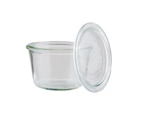 WECK üveg átm. 11 cm, mag. 7,5 cm, űrt. 0,37 l, üveg fedővel Fő kép