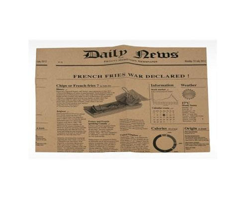 Zsírpapír barna adagolóval - Újság arculatú - 400 x 380 mm PE bevonattal