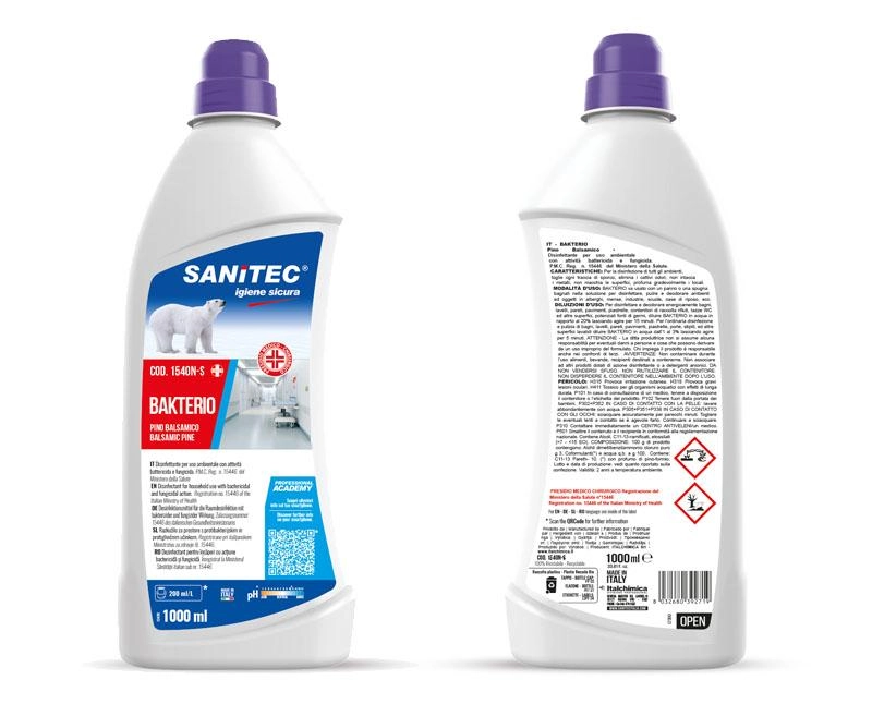 SANITEC BAKTERIO fertőtlenítő tisztítószer balzsamfenyő 1000 ml