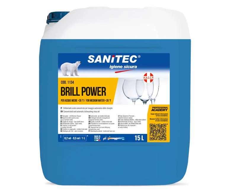 Sanitec Brill Power gépi mosogató öblítő közepesen kemény vízhez 15 l