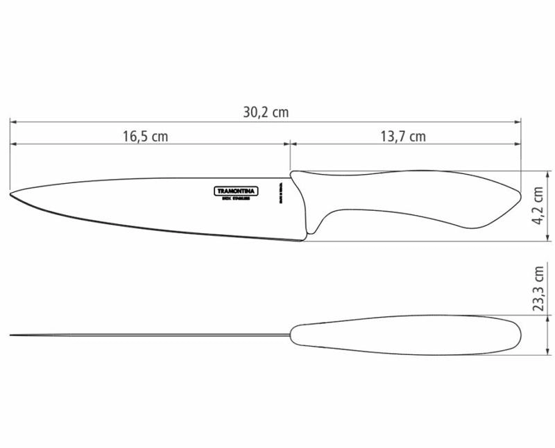 Tramontina Affilata húskés 18 cm fekete nyéllel