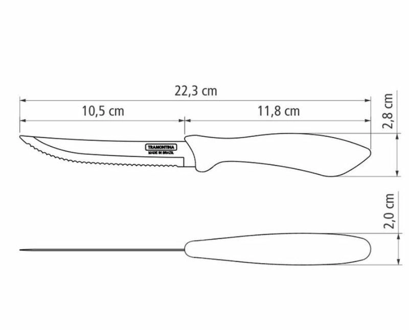 Tramontina Affilata konyhai fűrészkés 11 cm fekete nyéllel