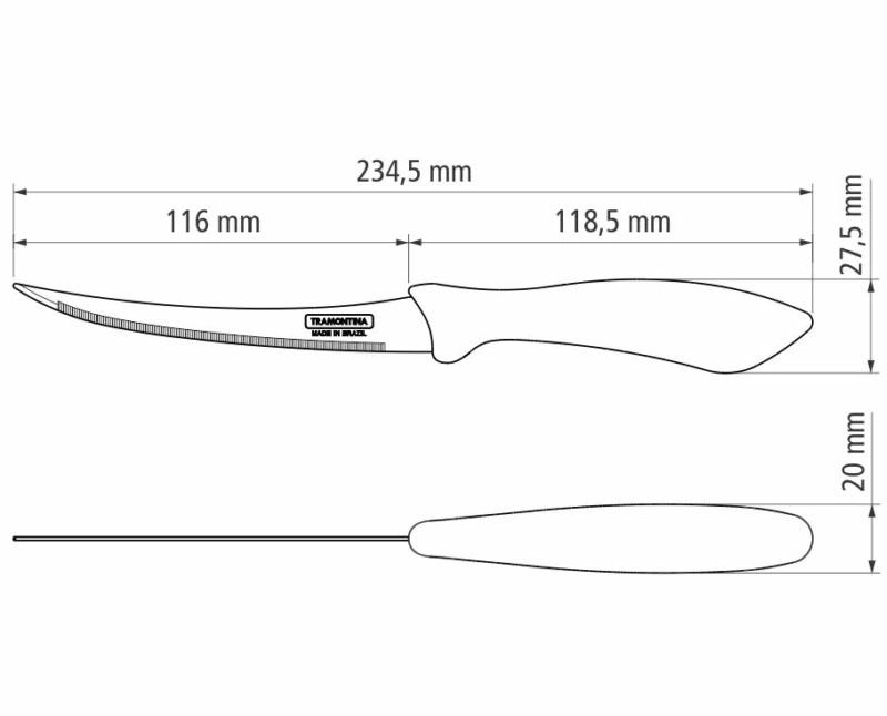 Tramontina Affilata paradicsomkés 12 cm fekete nyéllel