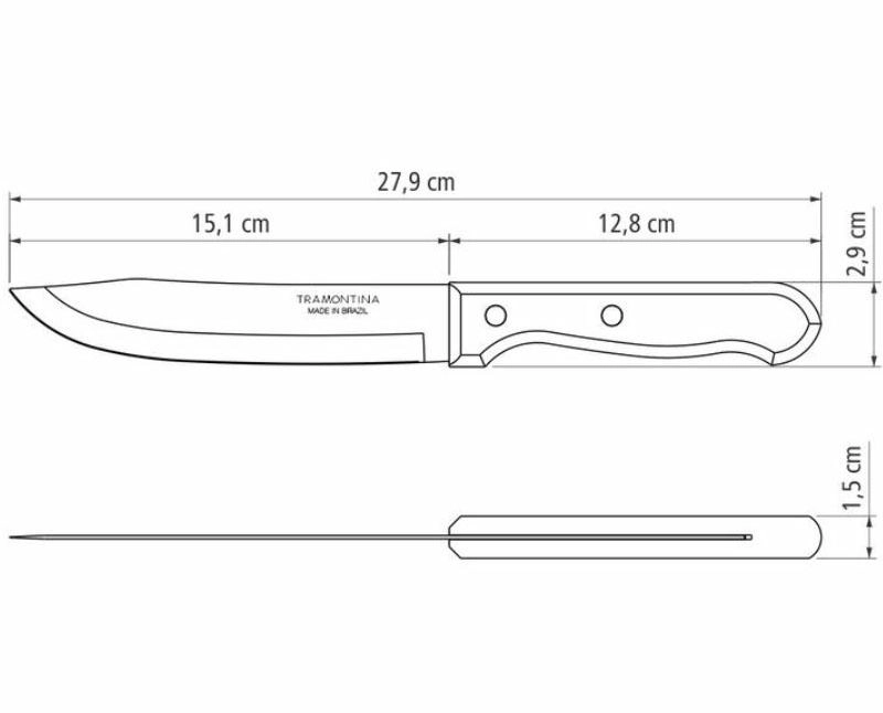 Tramontina Dynamic húskés barna nyéllel 15 cm