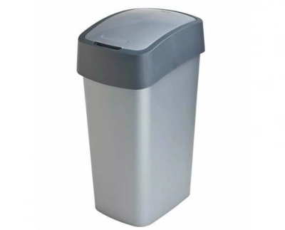 Curver "Pacific Flip Bin" billenő fedeles szemetes 50 l - Ezüst/grafit kép