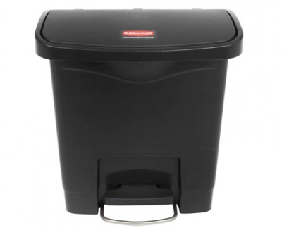 Rubbermaid Step On keskeny pedálos szemetes kuka 15 l fekete kép