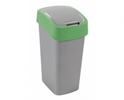 Curver "Pacific Flip Bin" billenő fedeles szemetes 50 l - Ezüst/zöld kép