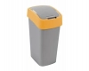 Curver "Pacific Flip Bin" billenő fedeles szemetes 50 l - Ezüst/sárga