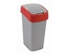 Curver "Pacific Flip Bin" billenő fedeles szemetes 50 l - Ezüst/piros