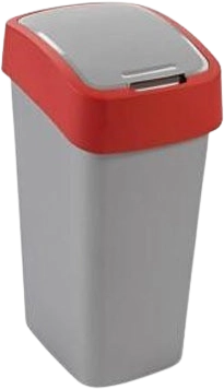 Curver "Pacific Flip Bin" billenő fedeles szemetes 50 l - Ezüst/piros