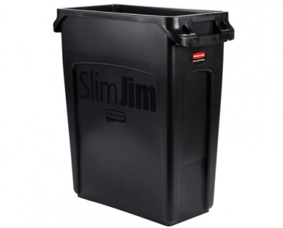 Rubbermaid Slim Jim keskeny szemetes kuka fekete 60 l kép