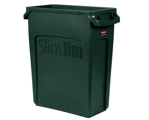 Rubbermaid Slim Jim keskeny szemetes kuka zöld 60 l