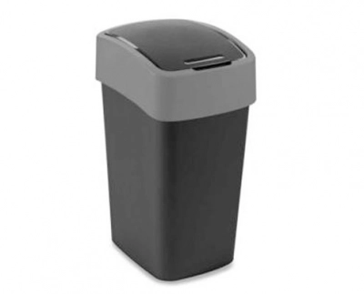 Curver "Pacific Flip Bin" billenő fedeles szemetes 25 l - Fekete/ezüst kép