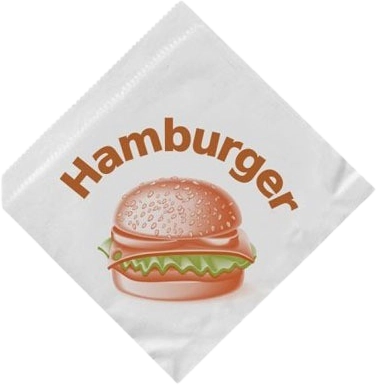 Hamburger papír tasak 16 x 16 cm nyomtatott