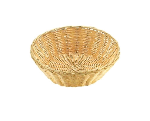 Kenyérkosár, műrattan, kerek, átm. 20 cm, mag. 7 cm, natúr színben