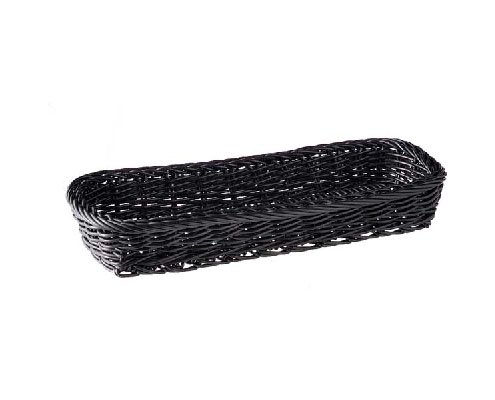 Fekete műrattan evőeszköztartó 27 x 10 x 4,5 cm