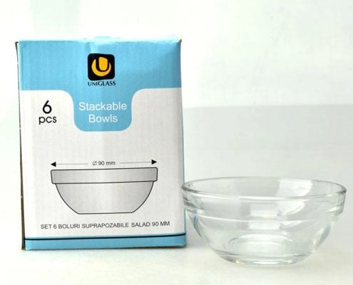 Empilable üveg tálka 9 cm, 120 ml